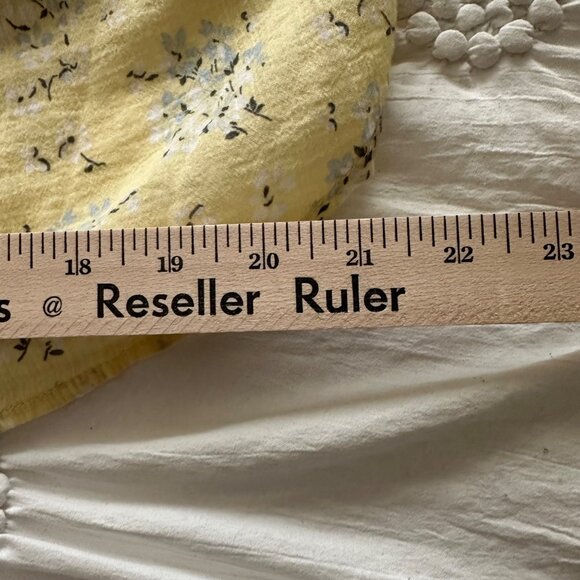 Chaps Yellow Floral Womens 3/4 Sleeve Button Up Top XXL 100% Cotton Boho Peasant - Picture 8 of 10